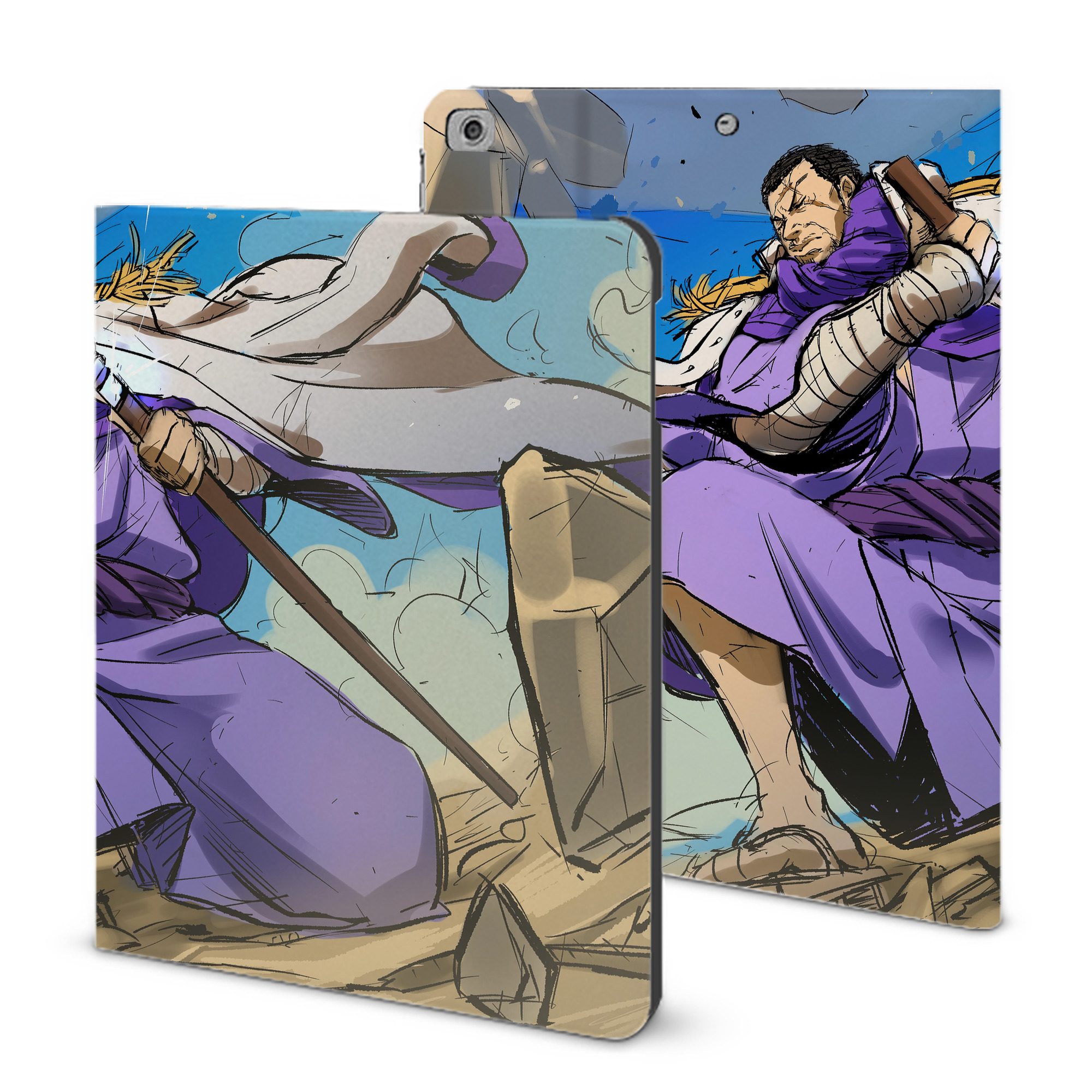 （画像用） ワンピース ONE PIECE IPad ケース ブック型 PUレザー TPU 耐衝撃 軽量 薄型 ペン収納なし 全面保護 IPad 各モデル対応